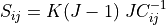 S_{ij} = K(J-1)\; J C_{ij}^{-1}
